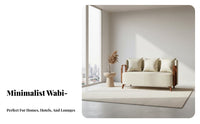 Wabi-Sabi aesthetic Lowrear Block Sofa Minimalist Design Living Room Seating Neutral Color Palette Lounge abrasion-resistantResistant for Pet Owners, Apartment Dwellers, Interior Designers, Hotel, Reception Area, Open-Plan Space