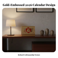 Flip Desk Calendar, Chinese Zodiac Horse, Gold Foil, New Year, Office, Home Decoration