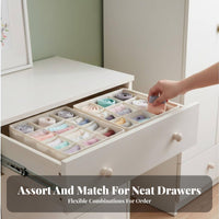 3 Pieces Underwear Compartment Box Set cleanable Drawer Organizer Foldable