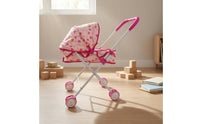 Foldable Doll strollers Metal Frame Baby Doll Pram Wheeled Children's Toy