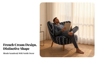 French design Rounded Teddy Armchair Plush Texture Accent Chair warm and inviting Seating Curved outline for Adults, Readers, Homeowners, Living Room, Bedroom, Small Spaces, study corner
