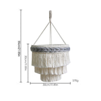 Pendant Lampshade with Fringe Handwoven Lighting Textured for Reading Nook