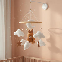 Teddy Bear Crib Mobile Visual Tracking Baby Bed Bell Handmade Look for Newborns