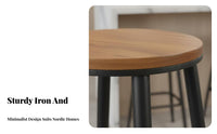 High Stool with Backrest Sturdy Frame High Stool with Low Backrest Easy Assembly