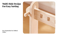 complimentarystanding House-Shaped Clothes Rack Childaccessible Height children's Furniture Playful Design Garment Stand Easy Assembly for Toddlers, Babies, Parents, Kindergarten, Bedroom, Playroom, Entryway