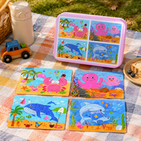 Wooden Puzzle Set for Adults, 4-in-1 Educational Puzzles, Cognitive Skill & Problem Solving, 9/12/15/20 Piece puzzle with Storage Tin