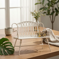 Garden Bench with Armrests Vintage Metal Bench Antique-Look Furniture for Homeowners, Gardeners, Entryway