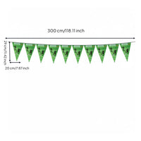Soccer Themed Bunting Green Color Athletic Flag Banner Lightweight Party Decoration for Kids
