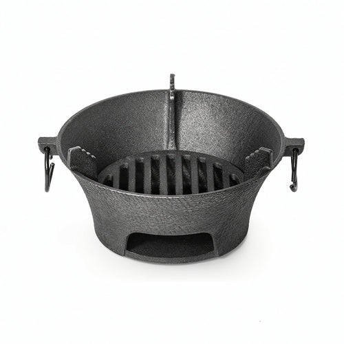 Cast Iron Briquette Burner Textured Briquette Burner with Clamp Tabletop Grill for Tea Lovers
