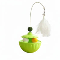 Self-Entertainment Wobbler Toy with Feather Boredom Relief Catnip Ball Track Toy 360° Rotation for Cats, Kittens, Indoor