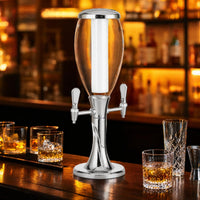 Countertop Two-spoutTap Beverage Dispenser Transparent Beverage Dispenser with Ice Column Stable Drink Dispenser with Tap Sturdy for Bartenders
