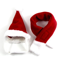 Christmas Pet Cape Bow Tie Scarf Set for Cats and Small Dogs, Reversible Fleece