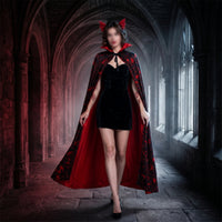 Stand-up Collar Winged Cape Draping Costume Cape Gothic Cloak Cosplay for Cosplayers, Theater Performances