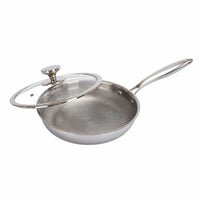 Stainless Steel Frying Pan Metal Utensil Safe Uncoated Frying Pan for Home