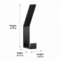 Black Aluminium Wall Hooks, Heavy Duty Screw-Mount Towel Hook for Bathroom, Kitchen & Entryway Robe Hooks, Matte Finish Single Coat Hooks
