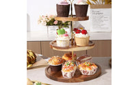 3-Tier Cake Stand Wooden Cupcake Stand Spacious Tableware for Party Hosts