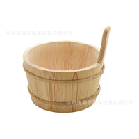 跨境单耳4L汗蒸桑拿桶木桶家用桑拿房盛水木桶和勺子浇水工具批发