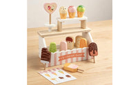 Ice Cream Shop Display Stand Printed Menu Board Wooden Ice Cream Shop Hard Candy Sign Dessert Counter Playset for Children