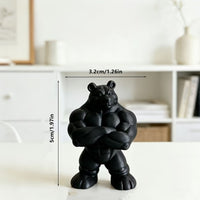 Nordic Style Muscle Bear Figurine Desk Decor