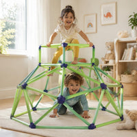 Geodesic Climbing Dome Multi-Sided Base Indoor Climbing Dome Light-Colored for Children