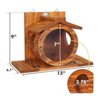 Pet-Friendly Wall Mounted Squirrel Feeder Easy Installation Wooden Squirrel Feeder Long-Lasting Wood for Garden, Backyard