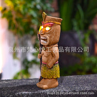 花园装饰玛雅图腾工艺树脂摆件户外庭院草坪太阳能灯tiki图腾摆件