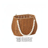 Multi-Purpose Rattan Design Flower Basket Multifunctional Small Woven Tote Artisanal House Decoration Lightweight for Party Decor