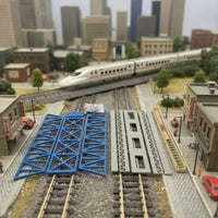 1:87 Scale Girder Bridge Model Kit Self-Assembly Model Bridge Kit with Deck Plastic Unpainted for Hobbyists, Diorama Builders