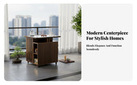 Modern Chinese Design Mobile Tea Station with Storage Space-Saving Household Furniture Versatile Use Serving Trolley Easy Assembly for Apartment Dwellers, Homeowners, Hosts, Balcony, Small Areas, Living Room, Party