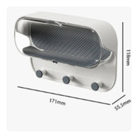 Wall-Mounted Glasses Storage Organizer Compact Glasses Case with Hooks Eyewear Holder with Cover Space-Saving Dustproof