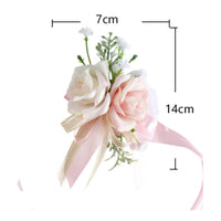 2 Pieces Wrist Corsage and Boutonniere Set Formal Decoration for Ceremony
