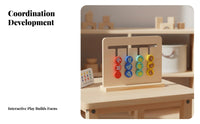 Hand-Eye Coordination Wooden Reasoning Training Toy Brain Teaser Double-Sided Pattern Matching Game Made from Wood Sliding Reasoning Board Polished Edges for Children 2-3 Years, Toddlers, Preschoolers, Daycare, Classroom