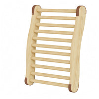 Natural Wood Sauna Backrest Slatted Back Support Rounded Edges for Steam Bath