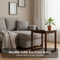2-Tier C-Shaped Table Rounded Corners Household Furniture Slide-Under Design