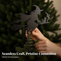 Enigmatic Witch Peak Ornament | Gothic Silhouette Design, Halloween Witch peak ornament