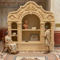 1:12 Mini European Retro Arch Shelf Dollhouse Micro Model Furniture Wood Style