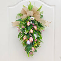 Artificial Blossom Wreath Family Appreciation Day Gift Blossom Door Swag Vintage Homestead Style House Decoration for Porch