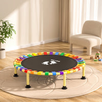 Foldable Trampoline Rainbow Round Trampoline Elastic-Band for Kids, Young Children, Indoor, Playroom, Bedroom