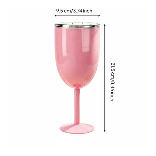 Stemmed Vino Cup Glossy Lustrous Vacuum Insulated Vino Cup Drinking Opening Stemmed Tumbler