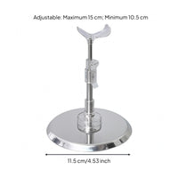 Stainless Steel Upright Doll Holder Clear Base Adjustable Doll Stand Transparent