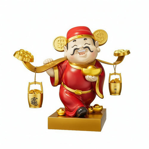 Caishenye Statue Decorative Wealth Deity Statue Auspicious Deity of Prosperity Figurine for Homeowners, Living Room, Entryway