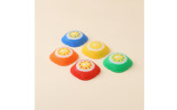 5 Pieces Stepping Stones with Rubber Rims Dome Stepping Stone Stackable Developmental Toy for Young Children, Obstacle Course, Daycare