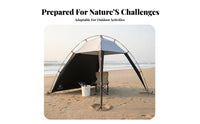 Quick Setup Ventilated Beach Tent Easy Set up uncoveredFront Beach Tent Spacious Sun Shelter 360° Ventilation for Beachon the Moveers, Families, Fishing, Camping, Picnic, Backyard