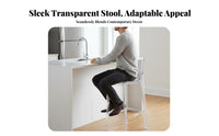 Clear rearrest Bar Stool Nordic & design Counter Chair Transparent rear Easy to Clean for Homeowners, Restaurant Owners, Lounge