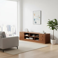 Wooden TV Cabinet with Storage Small Space Friendly for Bedroom