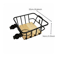Bike Basket with Wood Base Water Resistant for Commuting