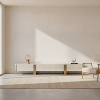 TV Cabinet with Stainless Steel Legs Modern Rocktelevision Cabinet Cabinet Minimalist Low-Profile Media Console for Living Room, Apartment