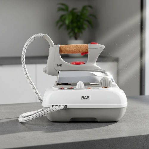 2000W Steam Station Iron with Cork Handle 700ml Steam Station Iron Corded Appliance Braided for Home, Laundry Room