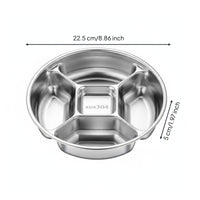 Stainless Steel Divided Plate Long-Lasting Metal Portion Control Plate