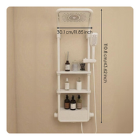 Temperature-Controlled Shower System, Rainfall Bathroom Shower Set, Full Copper Wall Mount, Adjustable Handheld Shower, Large Storage Shelf, Multi-Function, Easy Installation